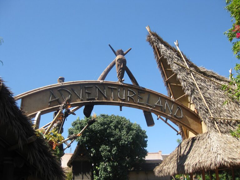Adventureland entrance sign at Disneyland.