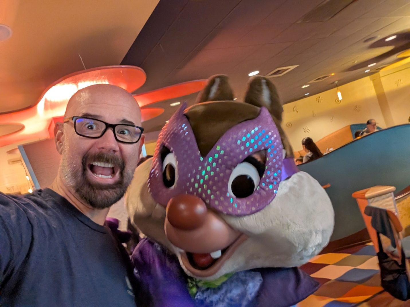 Selfie with Dale at Goofy’s Kitchen.