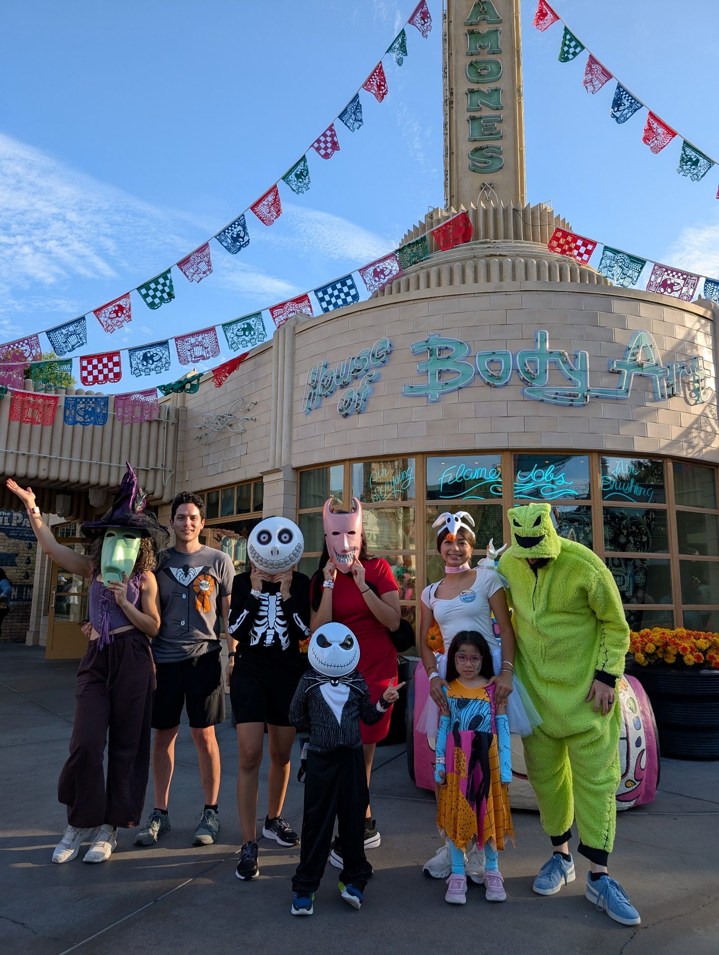 Group posing for Oogie Boogie Bash.