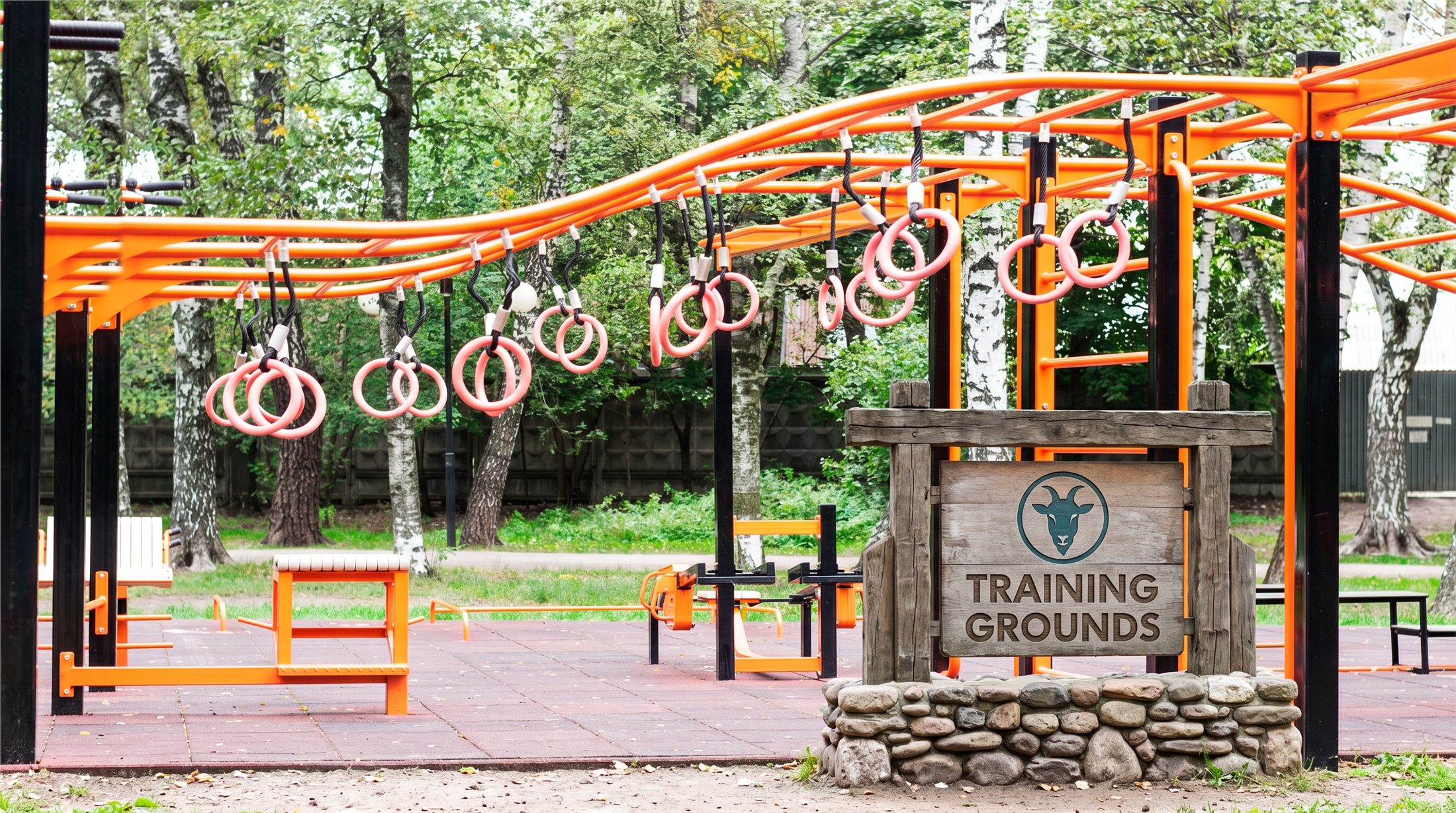 Training Grounds destination sign for Goatland fitness and recovery.